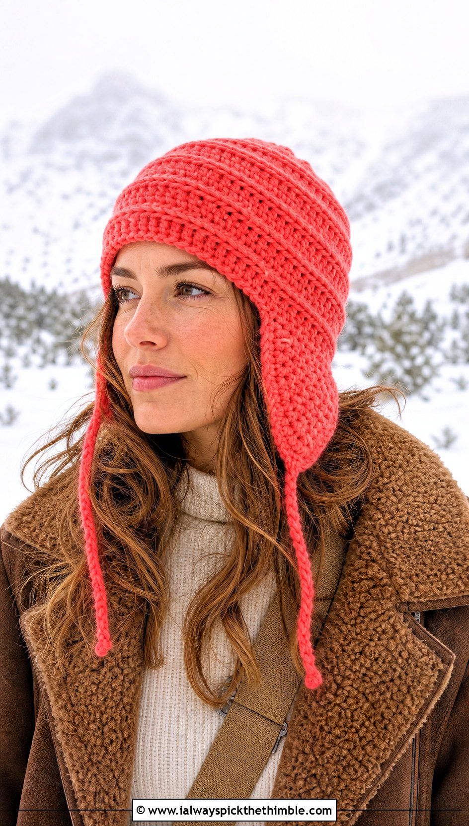 Front Post Double Crochet Earflap Hat With Shearling Coat - 15 Front Post Double Crochet Hat outfit ideas