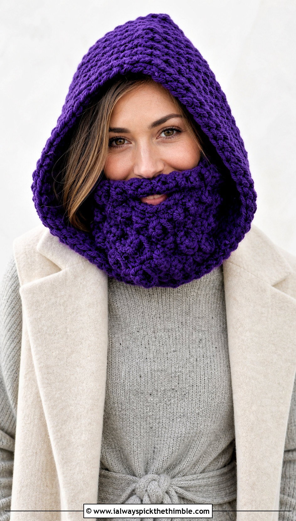 Full Beard Crochet Hood With Sweater Dress - 25 crochet beard hat outfit ideas