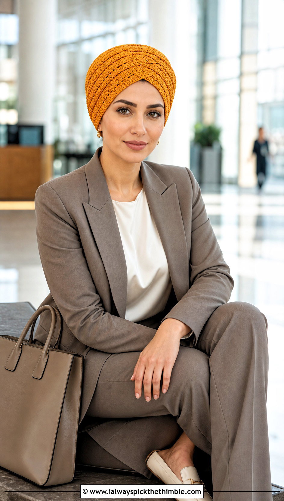 Full Coverage Crochet Turban With Matching Suit - 25 crochet turban outfit ideas