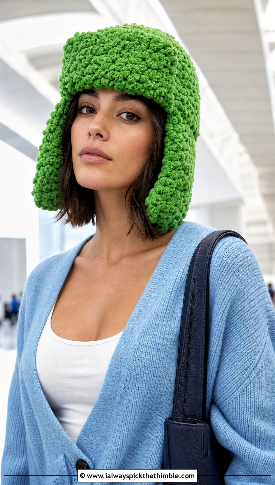 Fuzzy Boucle Crochet Ushanka Hat With Matching Knit Set - 20 crochet ushanka hat outfit ideas