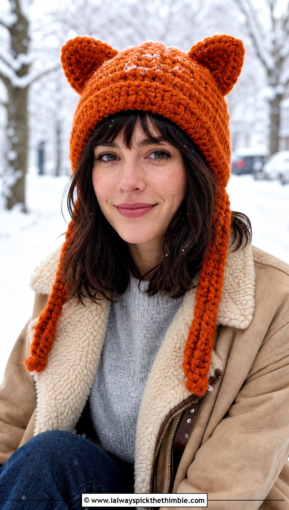 Fuzzy Yarn Finn Hat With Shearling Jacket And Relaxed Jeans - 20 crochet adventure time finn hat outfit ideas