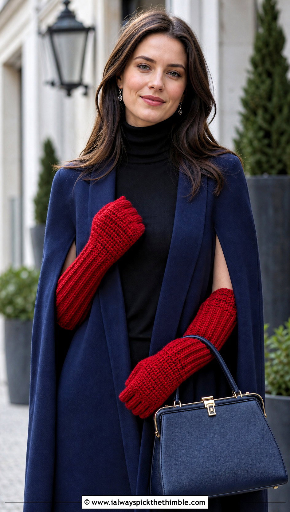 Gauntlet Crochet Ribbed Mittens With Cape And Tall Boots - 15 Crochet Ribbed Mittens outfit ideas