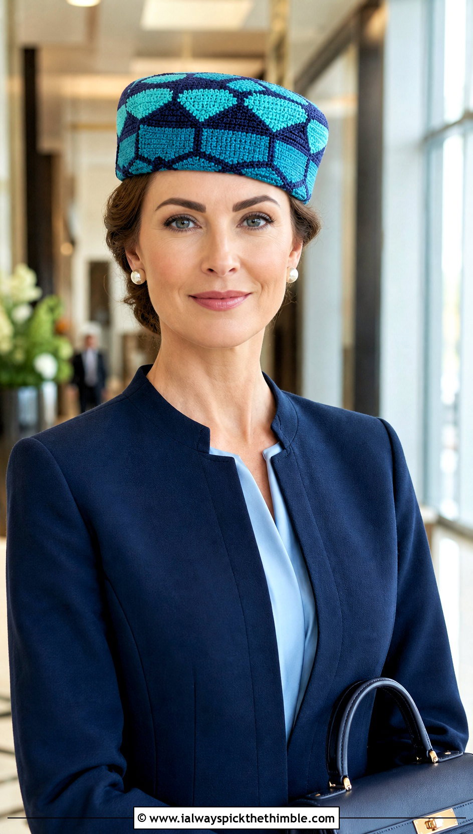 Geometric Mosaic Pillbox Hat With Skirt Suit - 25 mosaic crochet hat outfit ideas