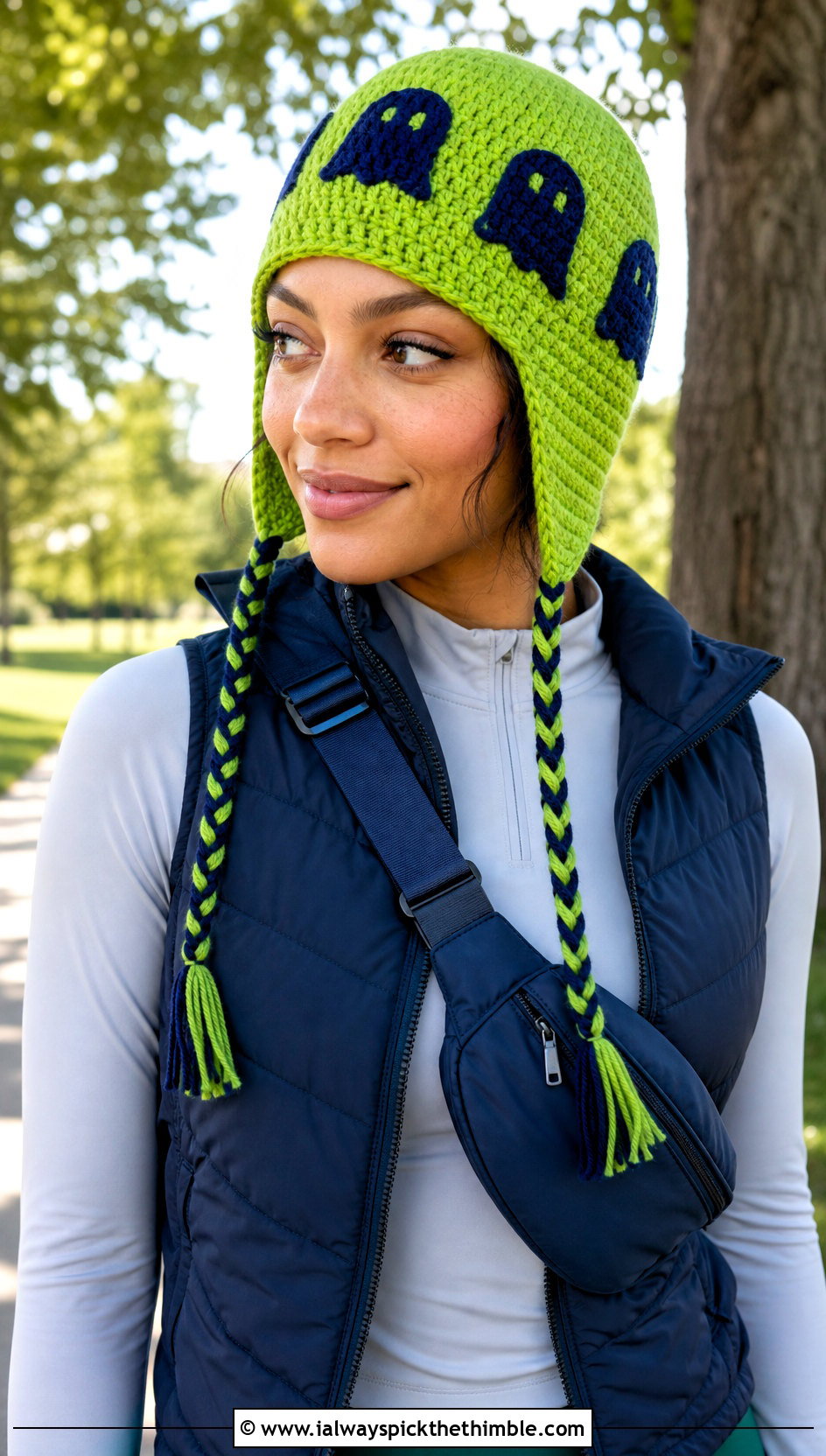 Ghost Crochet Earflap Hat With Athleisure Set - 20 Ghost Crochet Hat outfit ideas