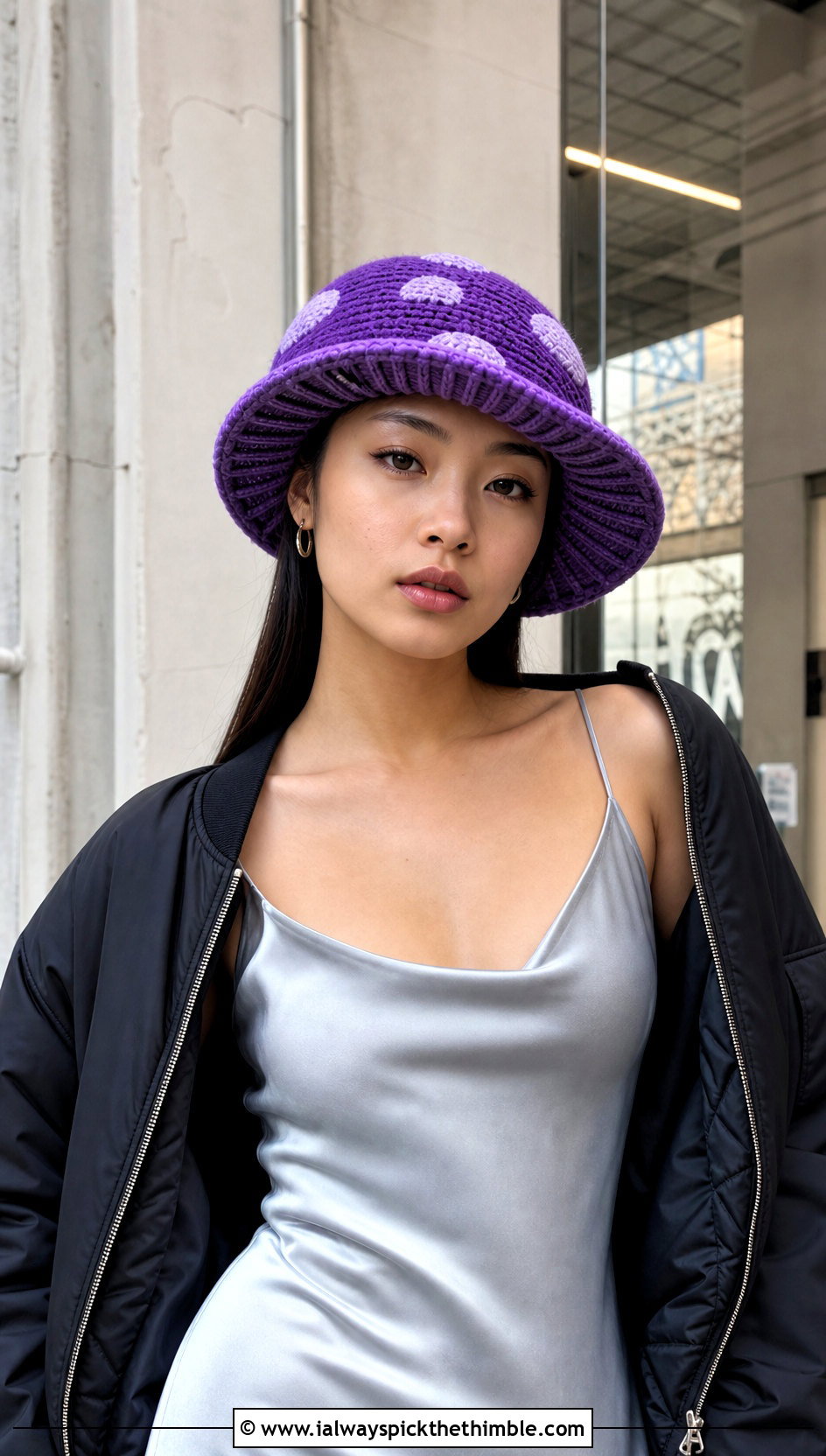 Gilled Brim Mushroom Crochet Bucket Hat With Slip Dress - 15 Mushroom Crochet Bucket Hat outfit ideas
