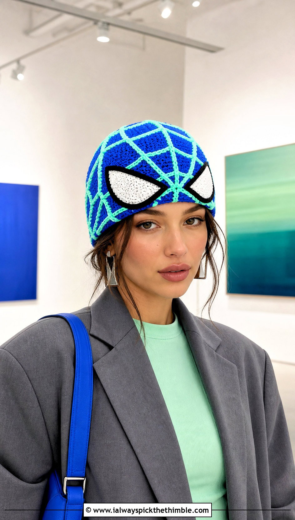 Glow Web Spider Man Crochet Beanie With Oversized Suit - 25 spider man crochet beanie outfit ideas