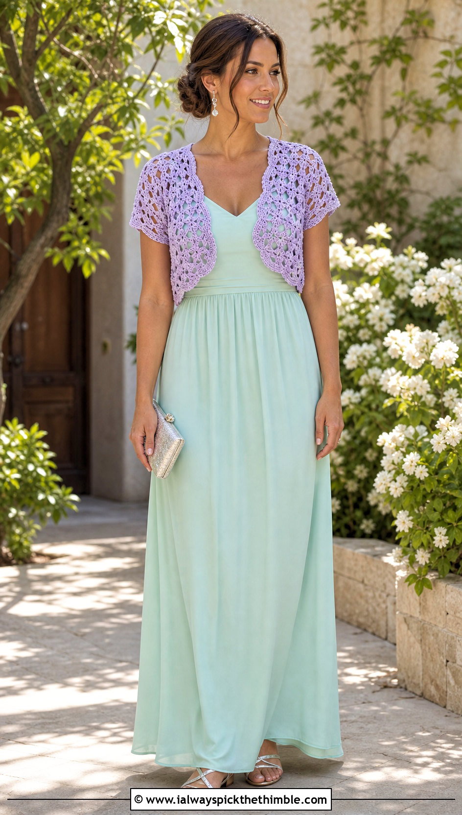 Granny Square Bolero Summer Cardigan With Maxi Dress - 20 granny square summer cardigan outfit ideas