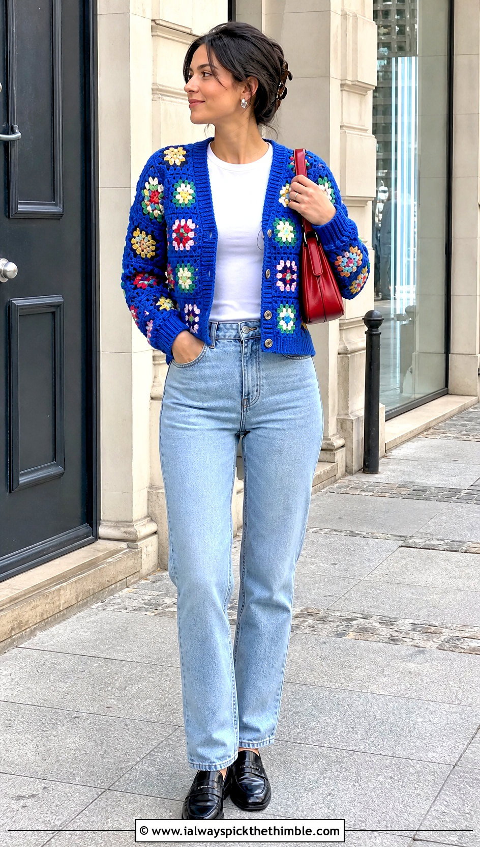 Granny Square Cardigan With Straight Leg Jeans - 25 granny square clothing and outfit ideas