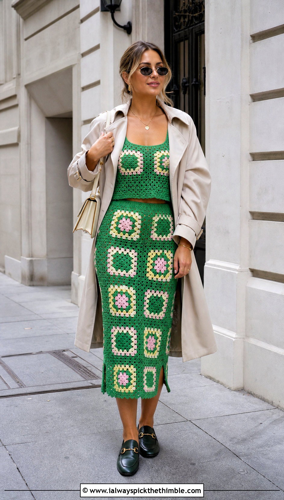 Granny Square Co Ord Set With Lightweight Trench - 25 granny square clothes and outfit ideas