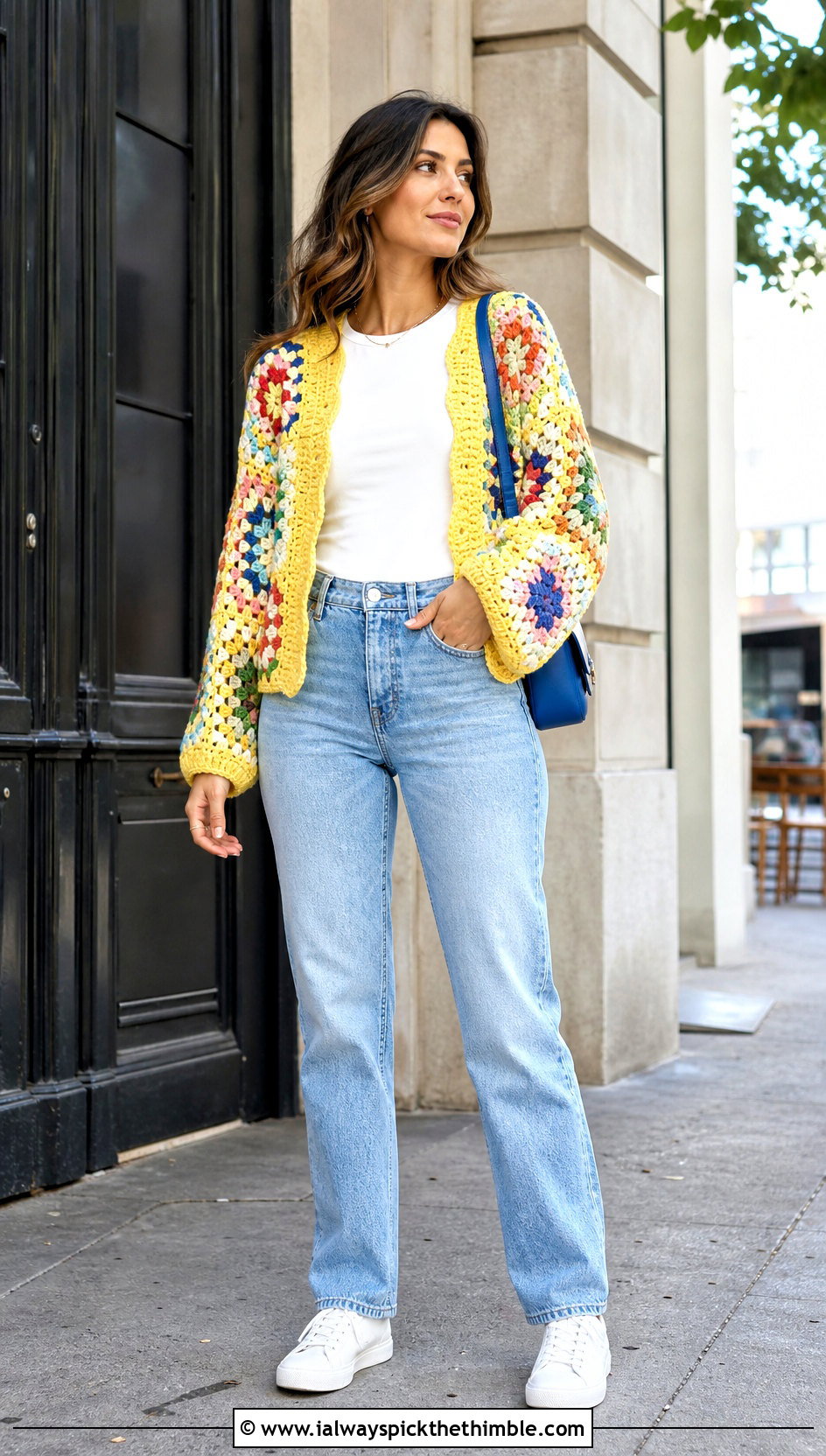 Granny Square Crochet Cardigan With Straight Leg Jeans - 20 Crochet Cardigan For Women Sweater Coats outfit ideas