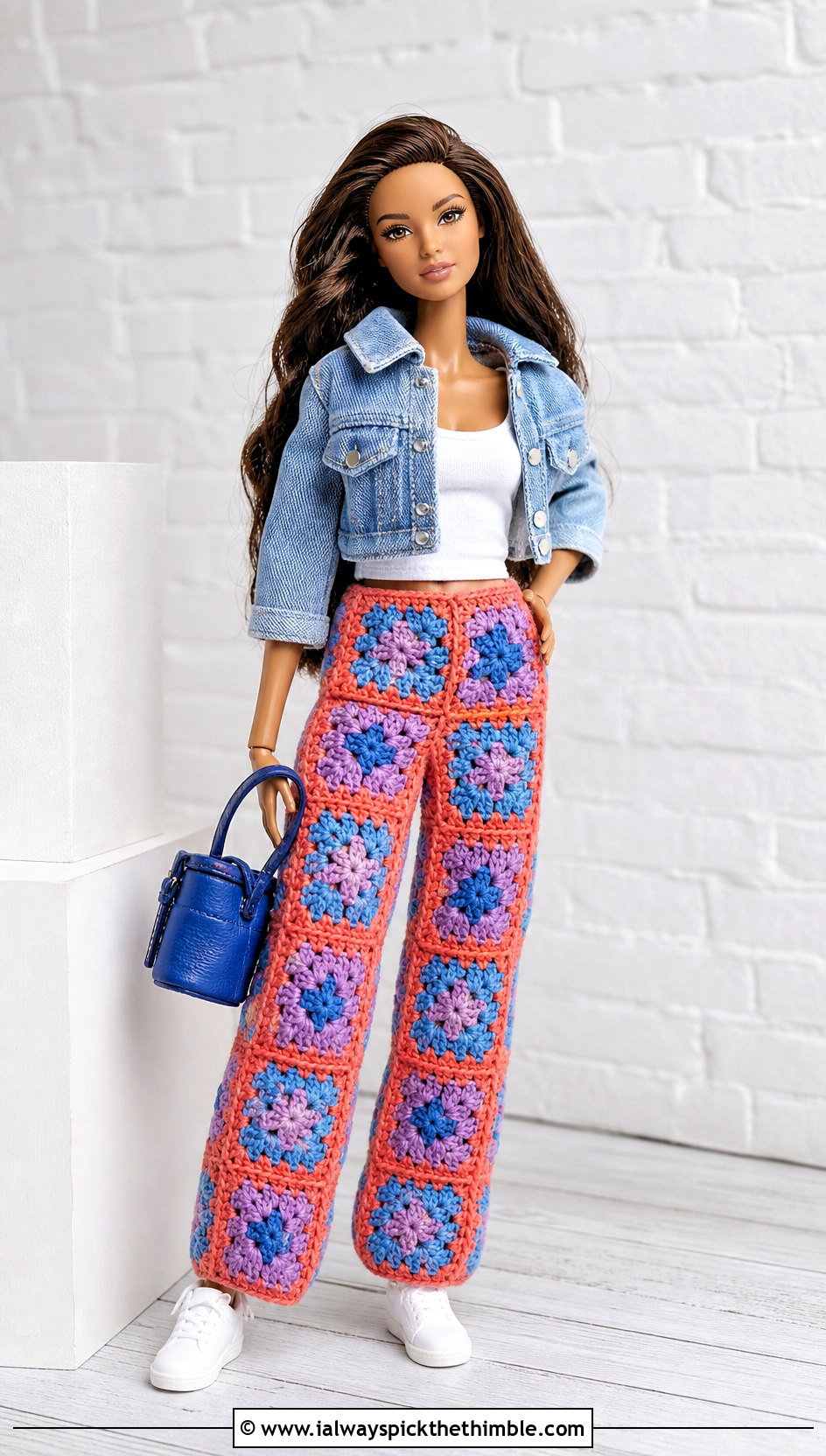 Granny Square Crochet Doll Pants With Tank Top - 20 Crochet Pants For Dolls outfit ideas