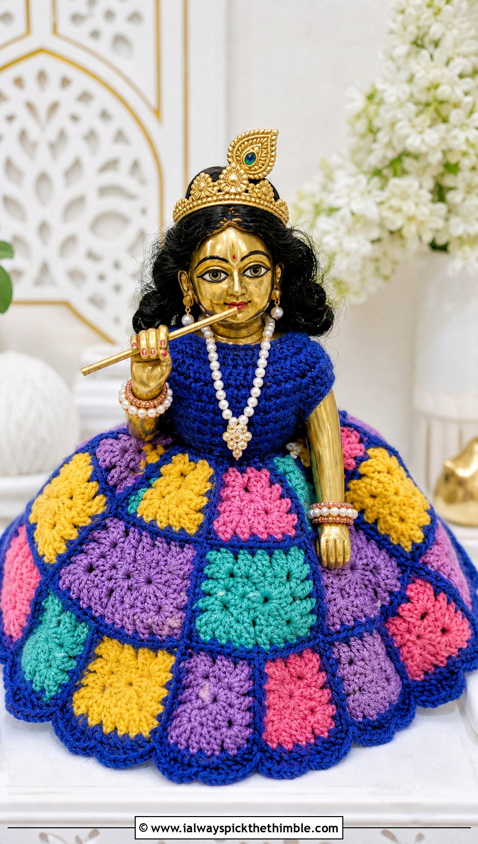 Granny Square Crochet Krishna Dress With Simple Crown - 25 crochet krishna dress outfit ideas