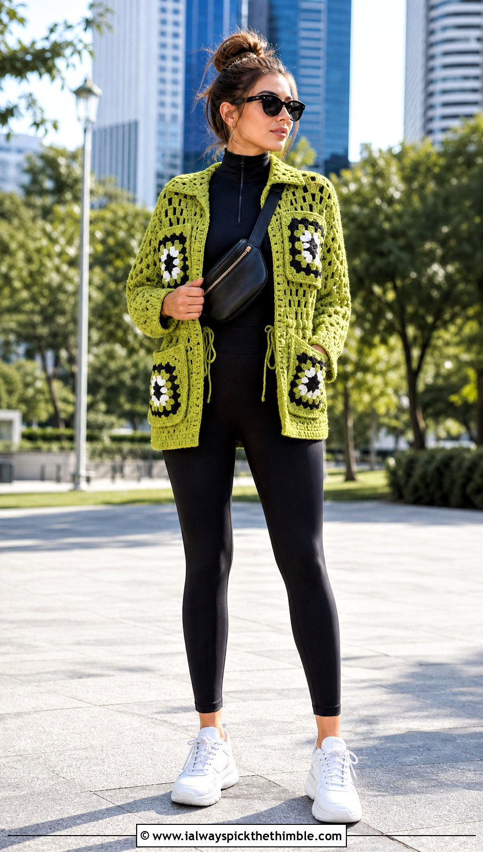Granny Square Crochet Utility Jacket With Leggings - 15 Granny Square Crochet Coats & Jackets outfit ideas
