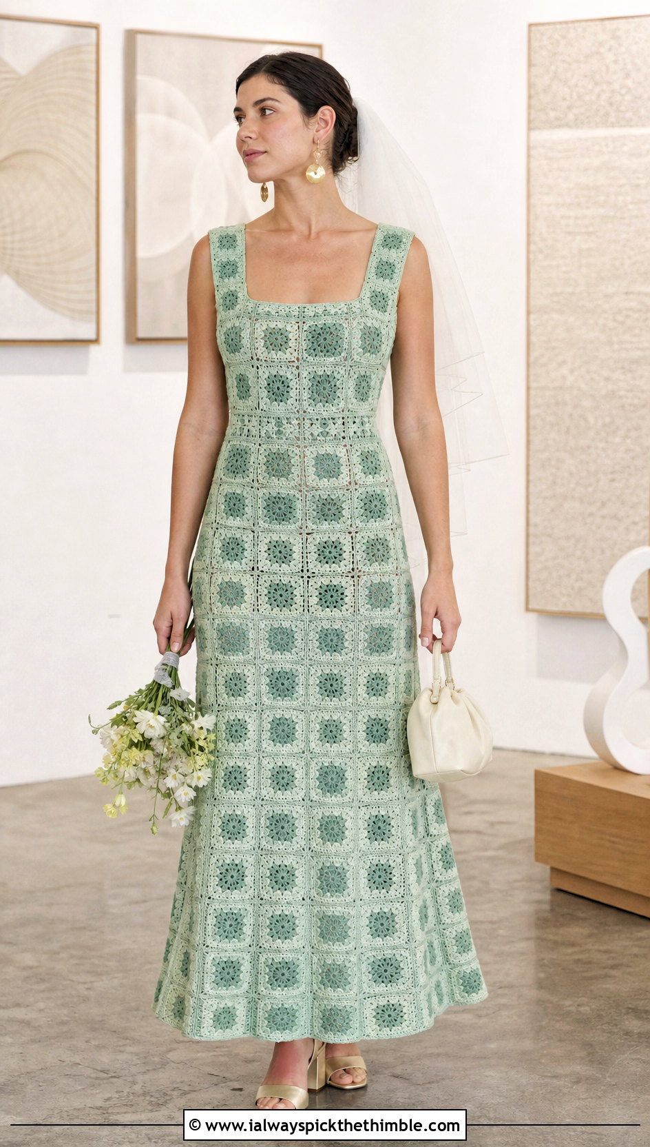 Granny Square Crochet Wedding Dress - 15 crochet wedding dress inspiration outfit ideas