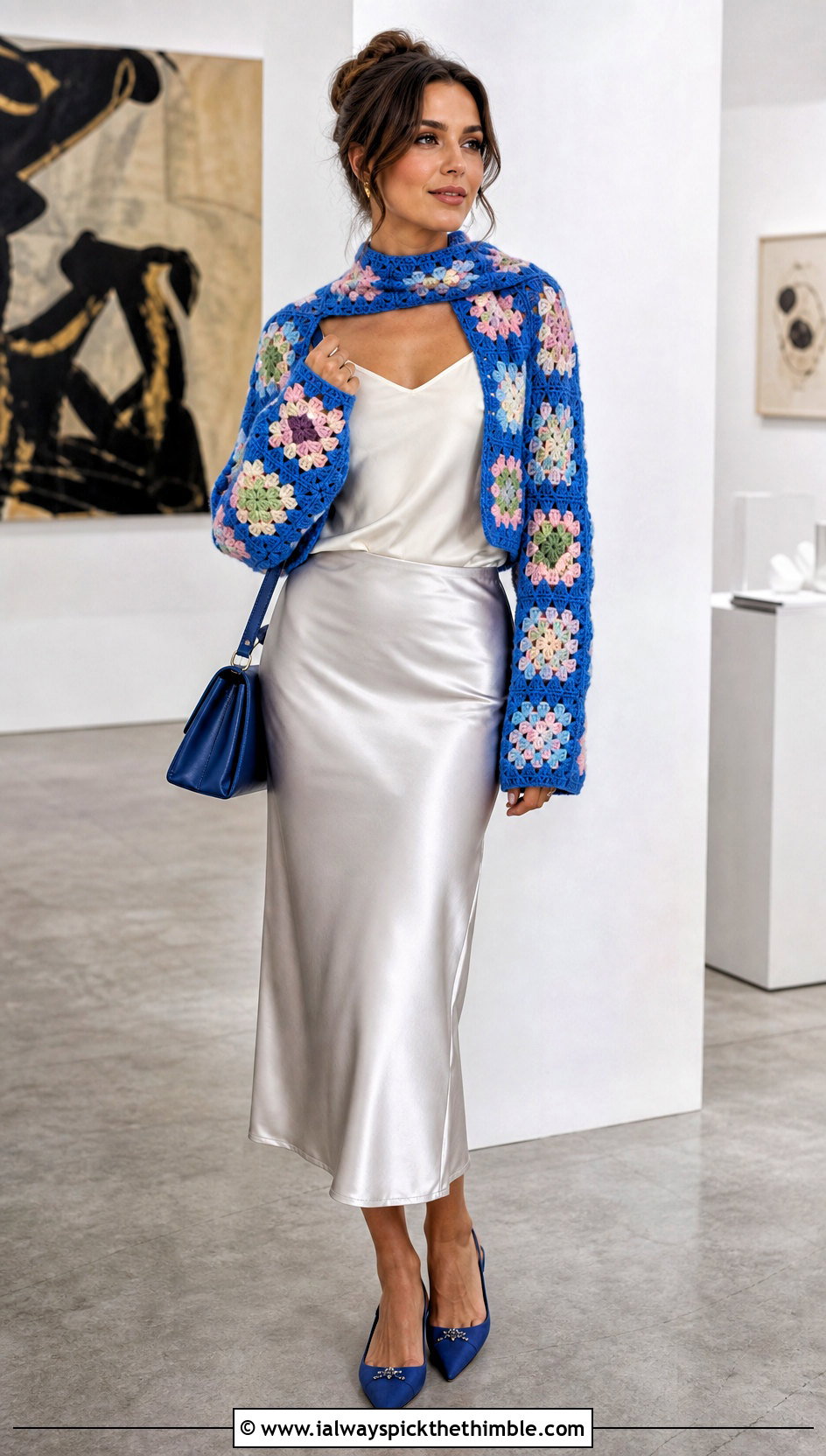 Granny Square Crocheted Sweater Scarf With Sleeves And Slip Skirt - 15 Crocheted Sweater Scarf With Sleeves outfit ideas