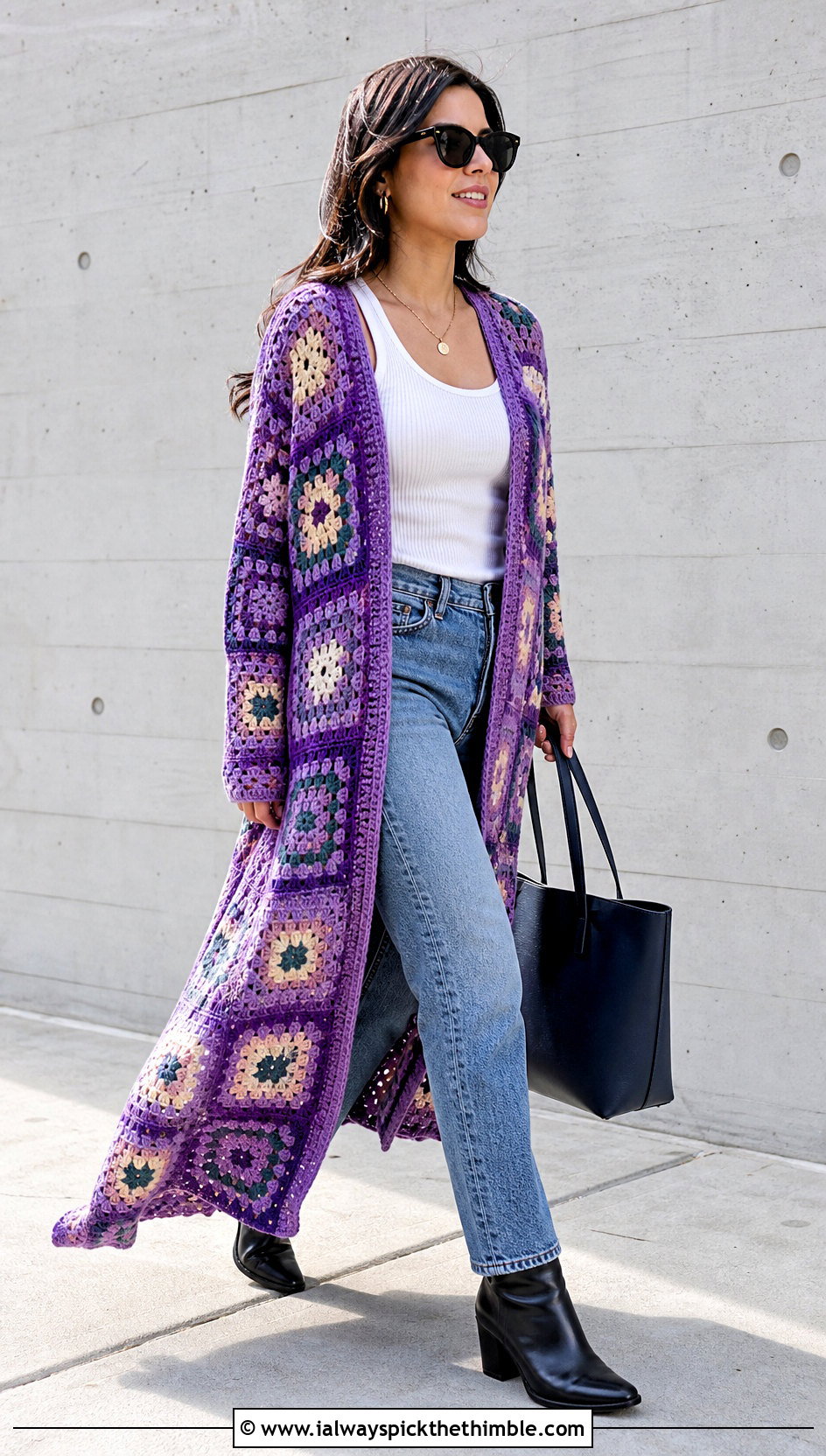 Granny Square Duster Cover Up With Jeans - 25 granny square cover up outfit ideas