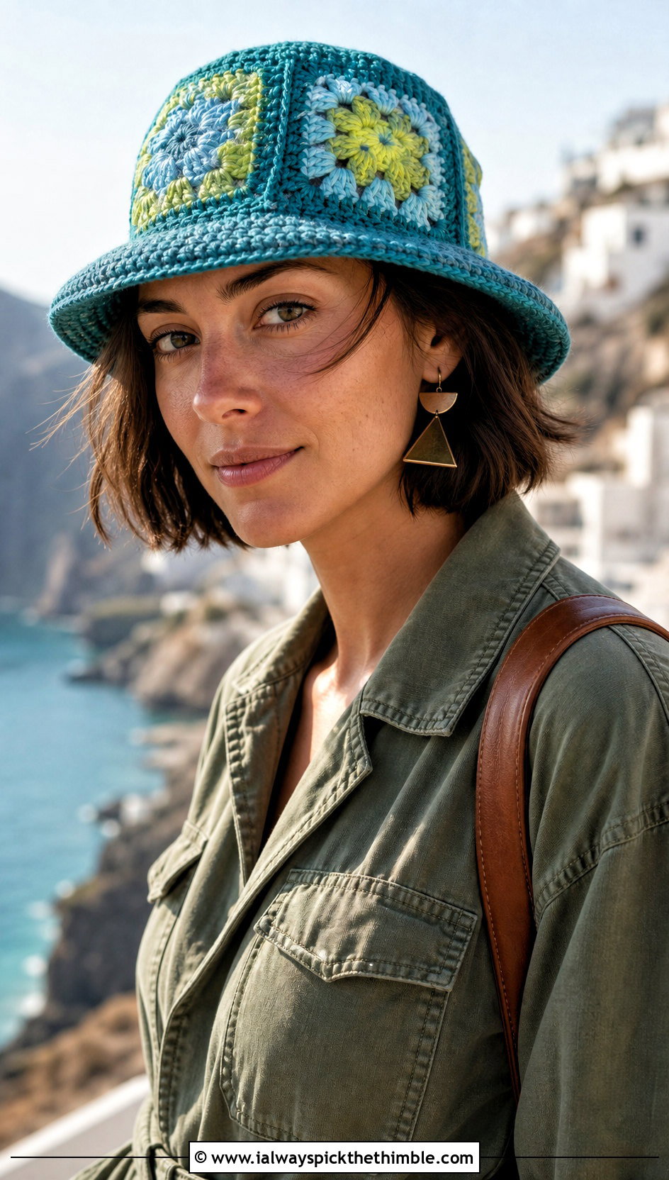 Granny Square Fisherman Hat With Utility Jumpsuit - 25 granny square hats outfit ideas