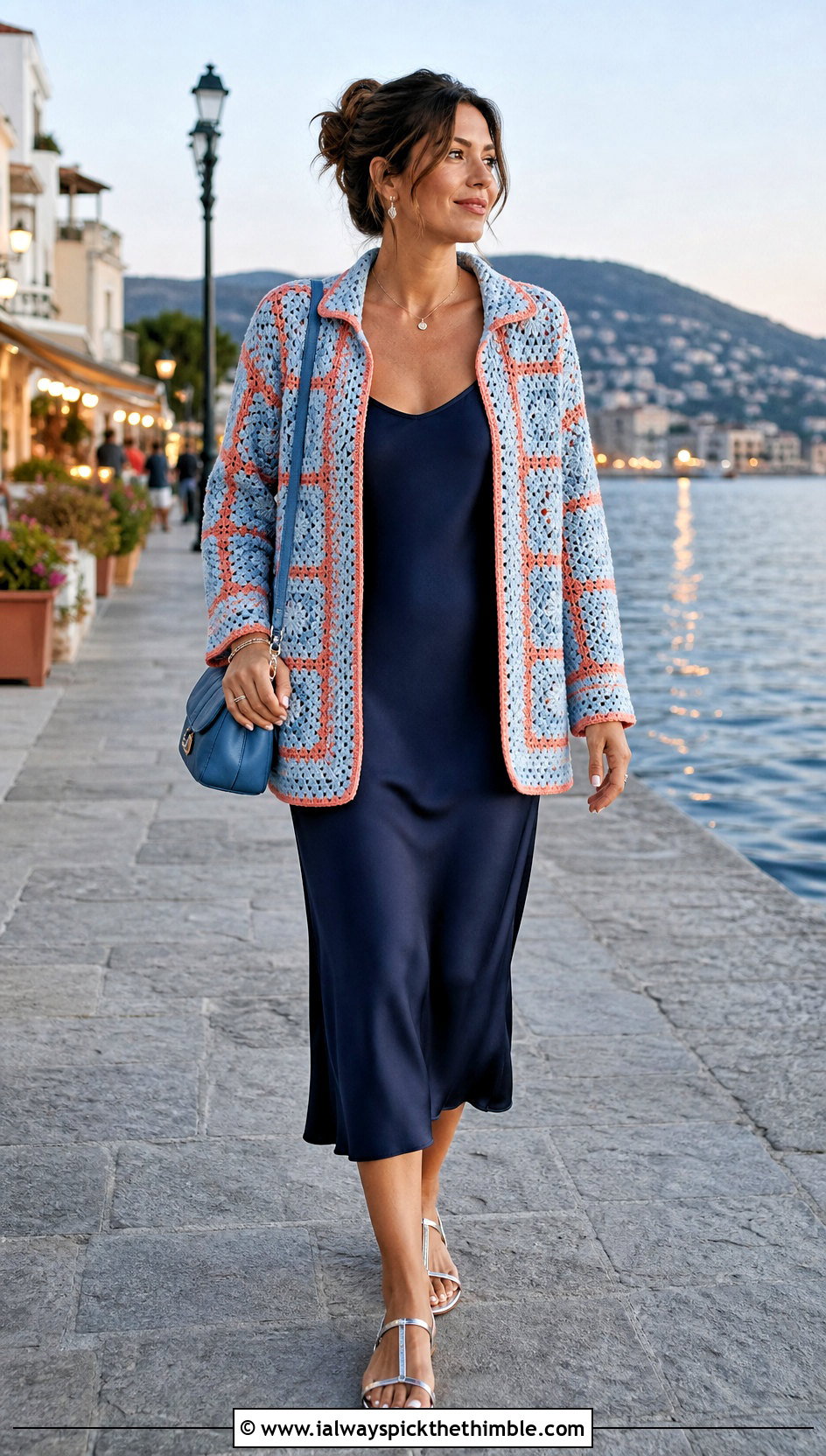 Granny Square Overshirt With Slip Dress - 25 granny square shirt outfit ideas
