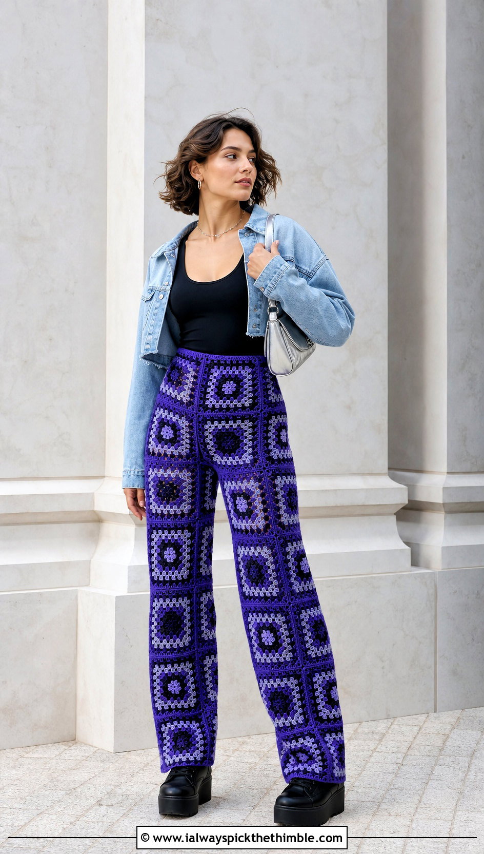 Granny Square Pants With Fitted Bodysuit - 20 crochet granny square clothing and outfit ideas