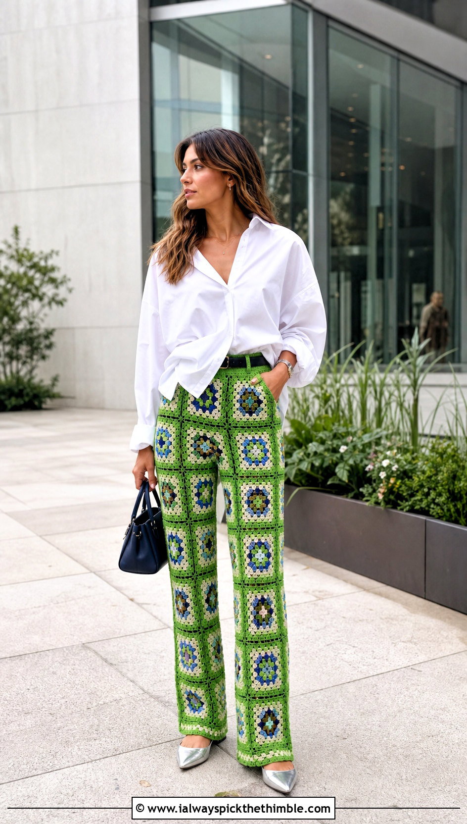 Granny Square Pants With White Button Down Shirt - 25 granny square clothing and outfit ideas