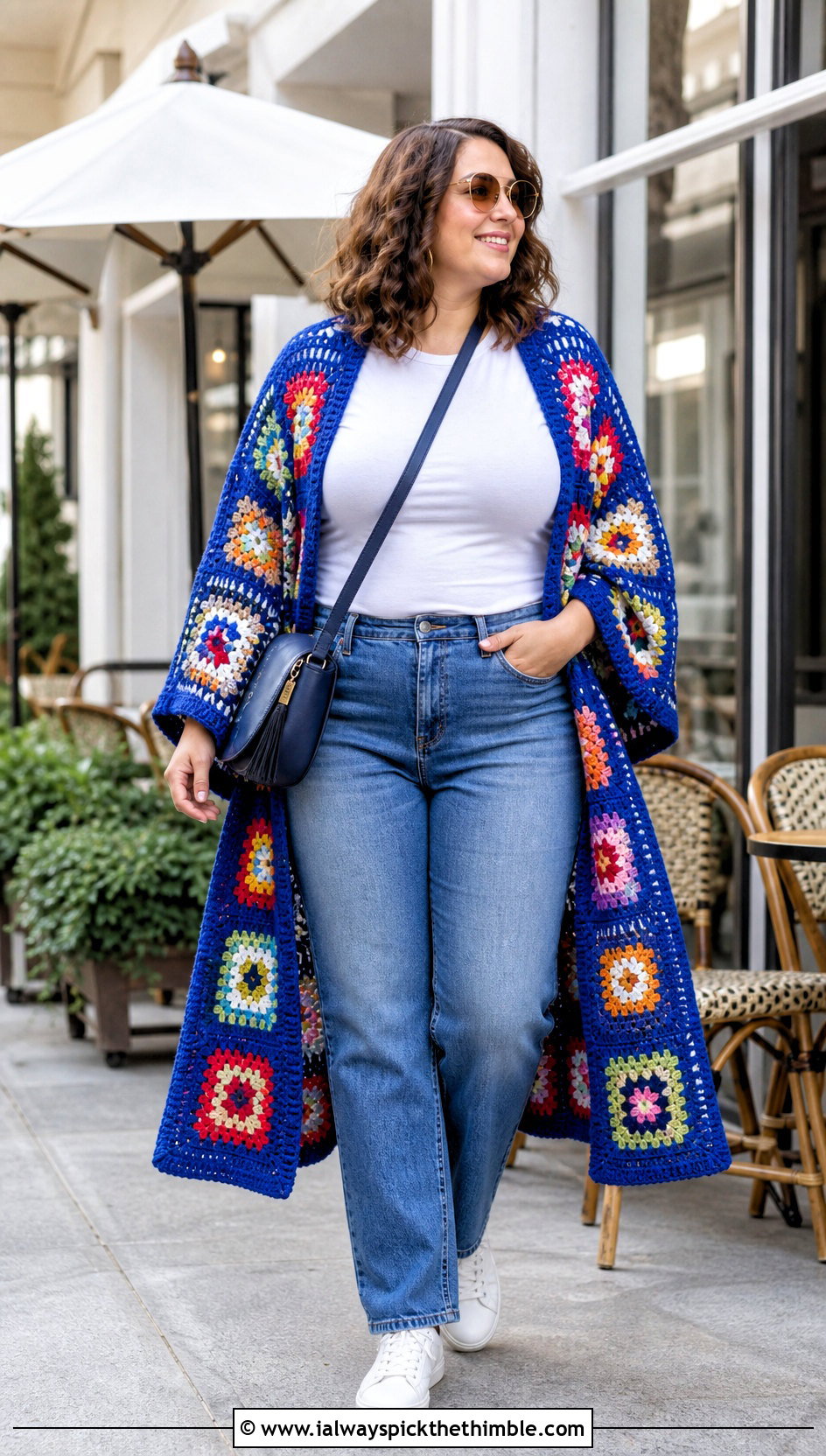 Granny Square Rectangle Crochet Wrap With Jeans - 20 Rectangle Crochet Wrap outfit ideas