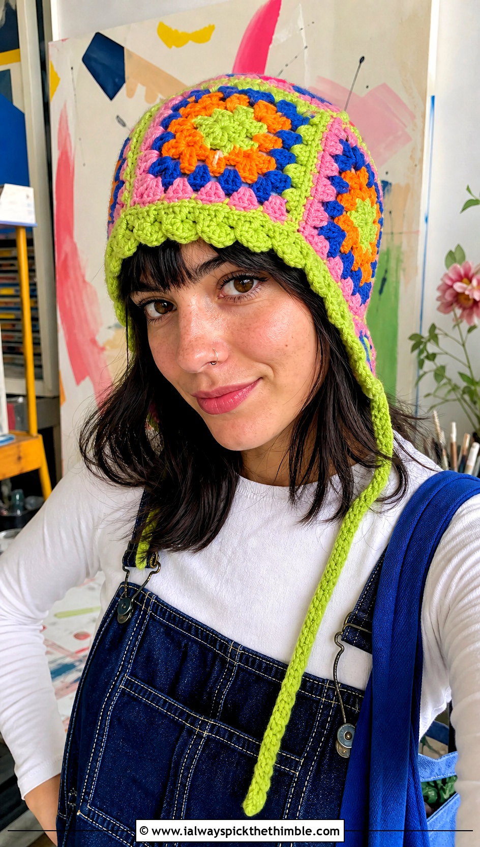 Granny Square South Park Crochet Hat With Overalls - 20 Crochet South Park Hat outfit ideas