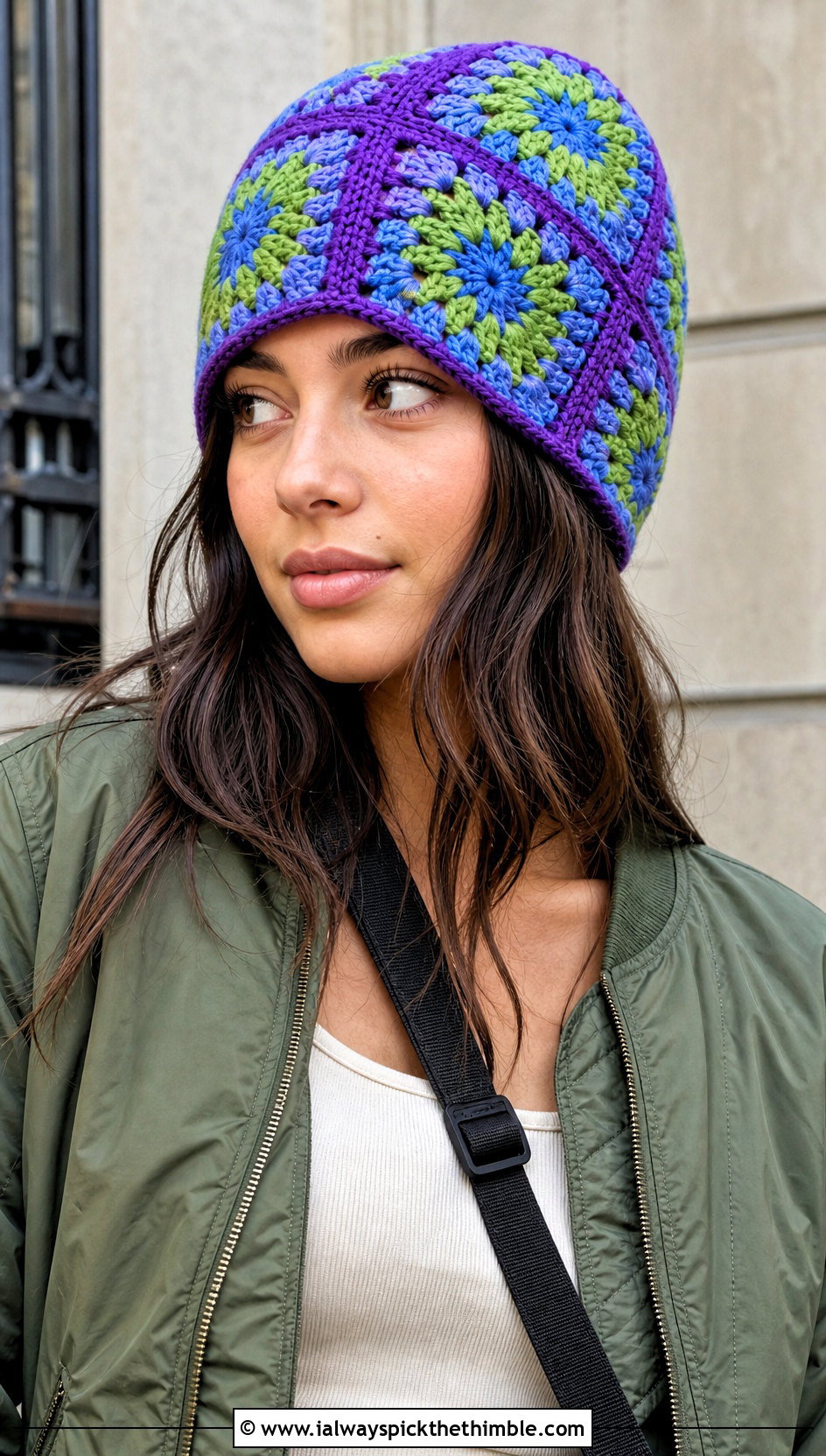 Granny Square Star Beanie With Cargo Pants - 25 crochet star beanie outfit ideas