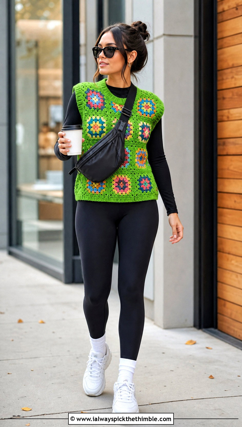 Granny Square Sweater Vest With Leggings - 25 granny square crochet sweater outfit ideas