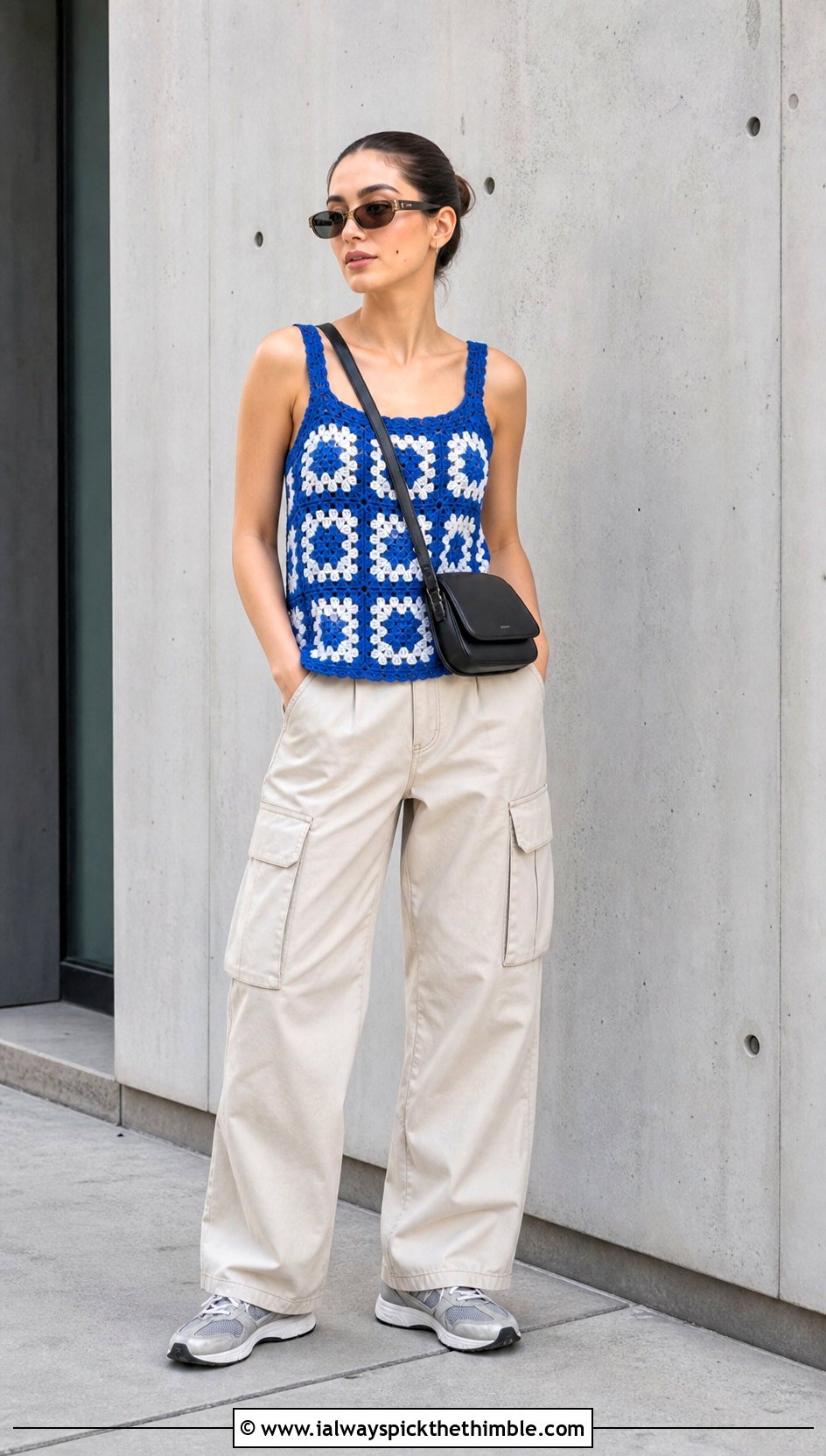 Granny Square Tank Top With Cargo Pants - 25 granny square tops outfit ideas