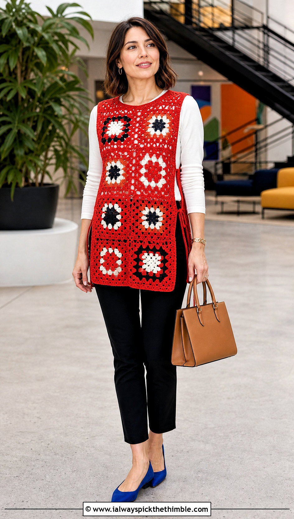 Granny Square Tunic With Slim Pants - 25 granny square clothing and outfit ideas