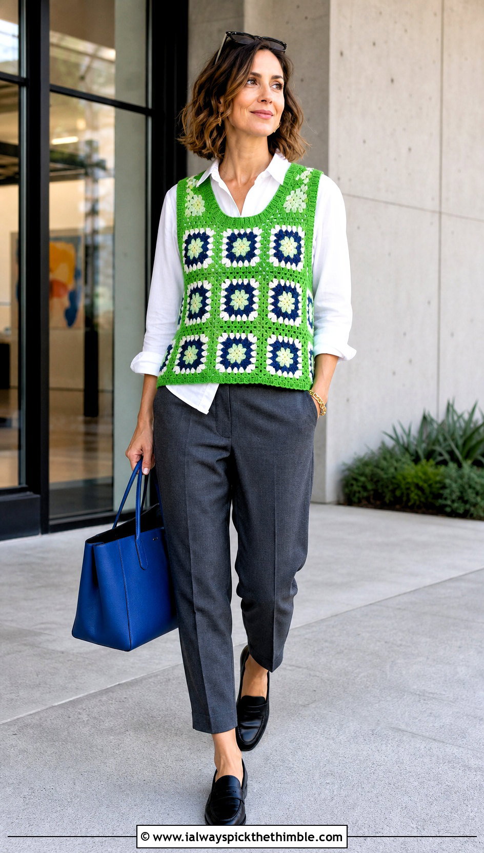 Granny Square Vest Top With White Shirt - 25 granny square crochet top outfit ideas