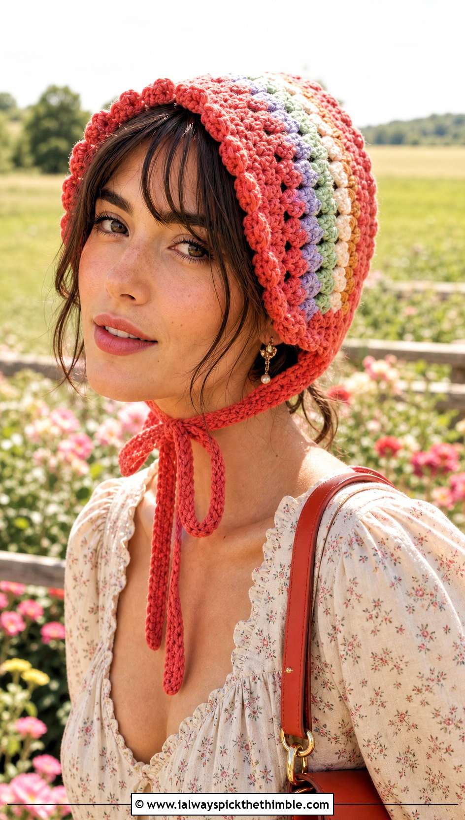 Granny Stitch Bonnet Hat With Prairie Dress - 20 granny stitch crochet hat outfit ideas