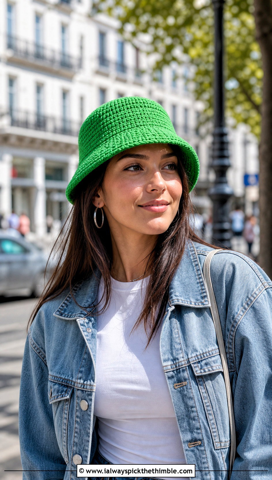 Green Cotton Bucket Hat With Jeans - 25 green crochet hat outfit ideas