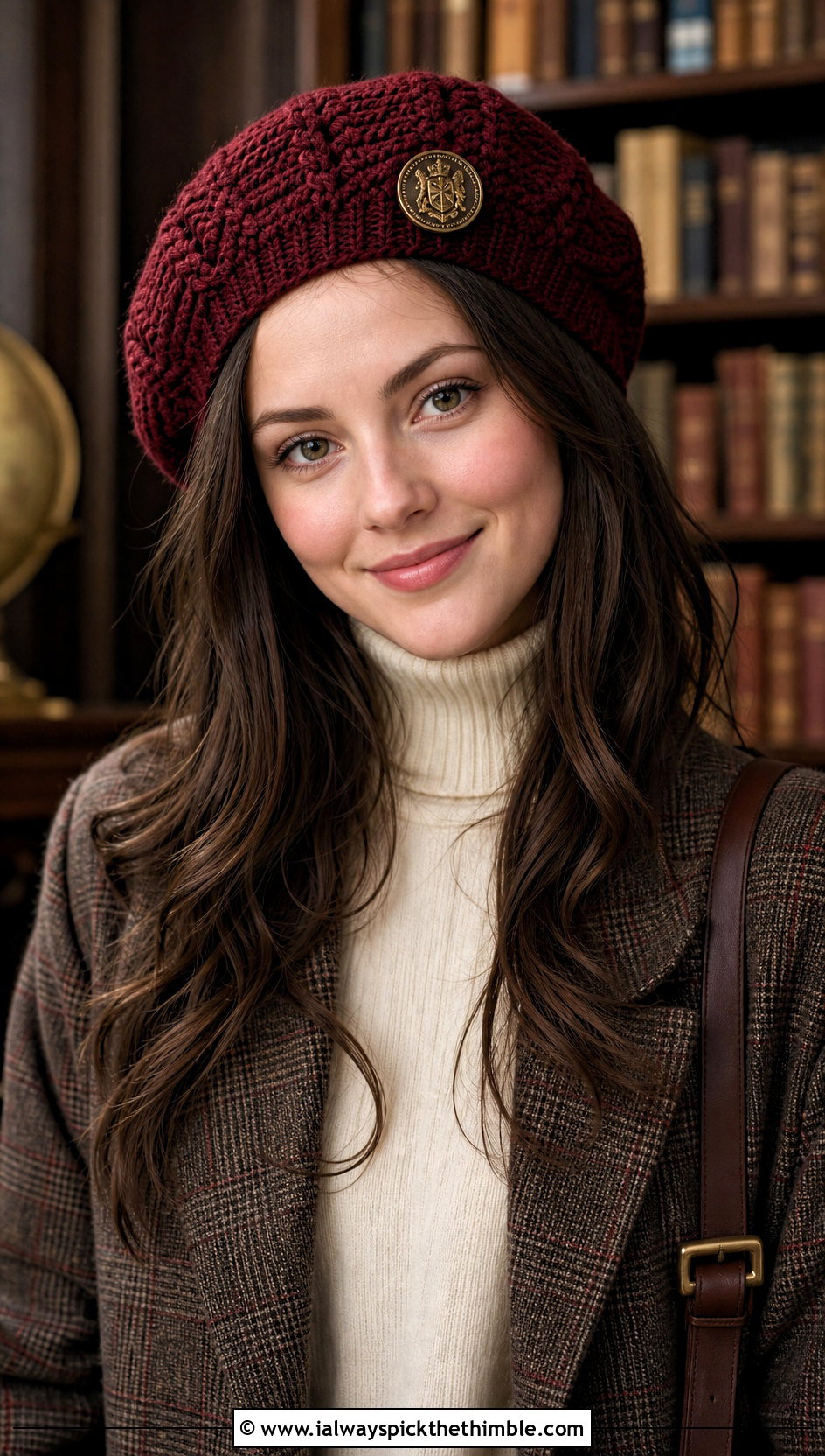 Gryffindor Crochet Beret With Plaid Trousers - 15 gryffindor crochet hat outfit ideas