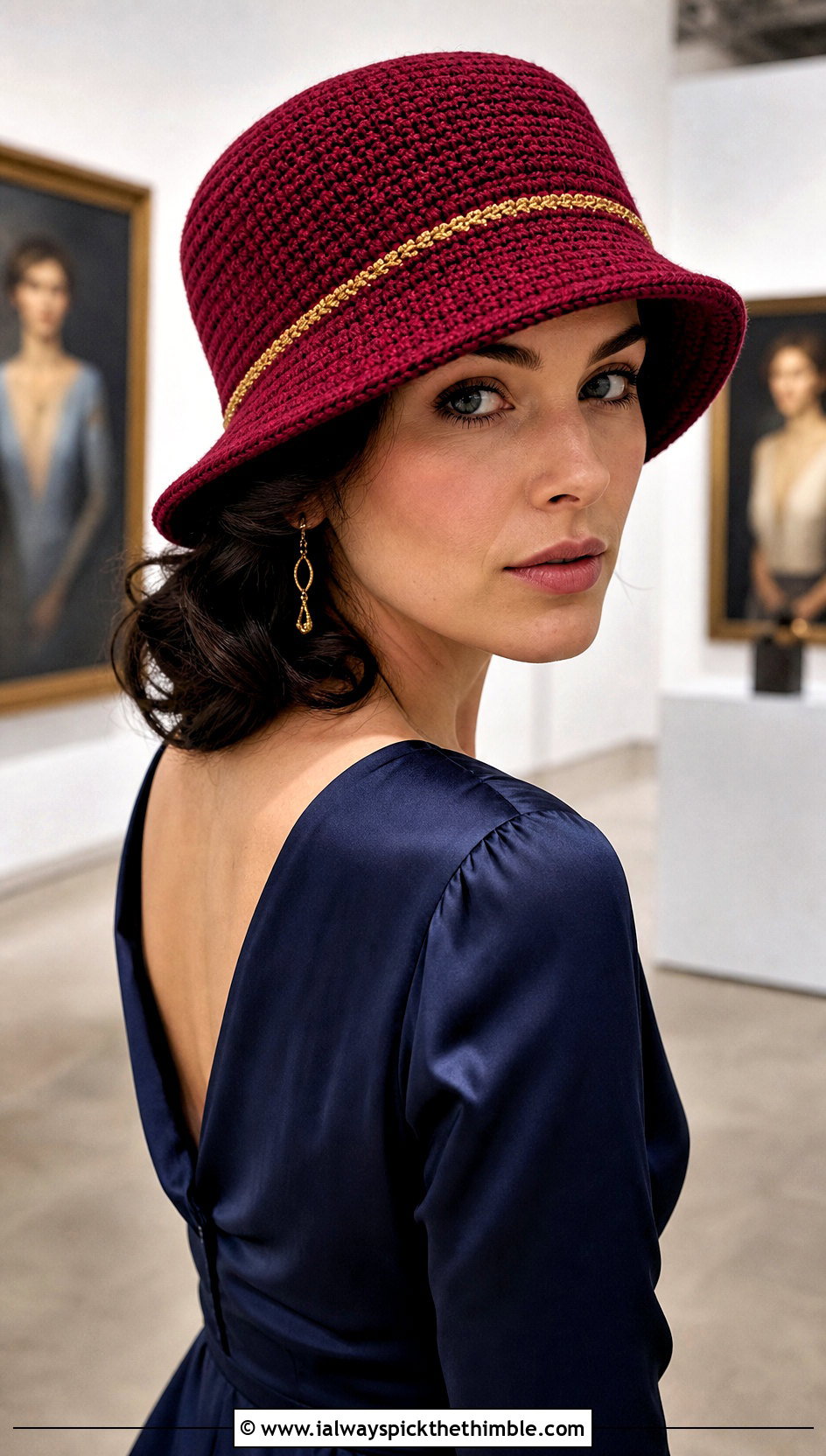 Gryffindor Crochet Cloche Hat With Satin Midi Dress - 15 gryffindor crochet hat outfit ideas