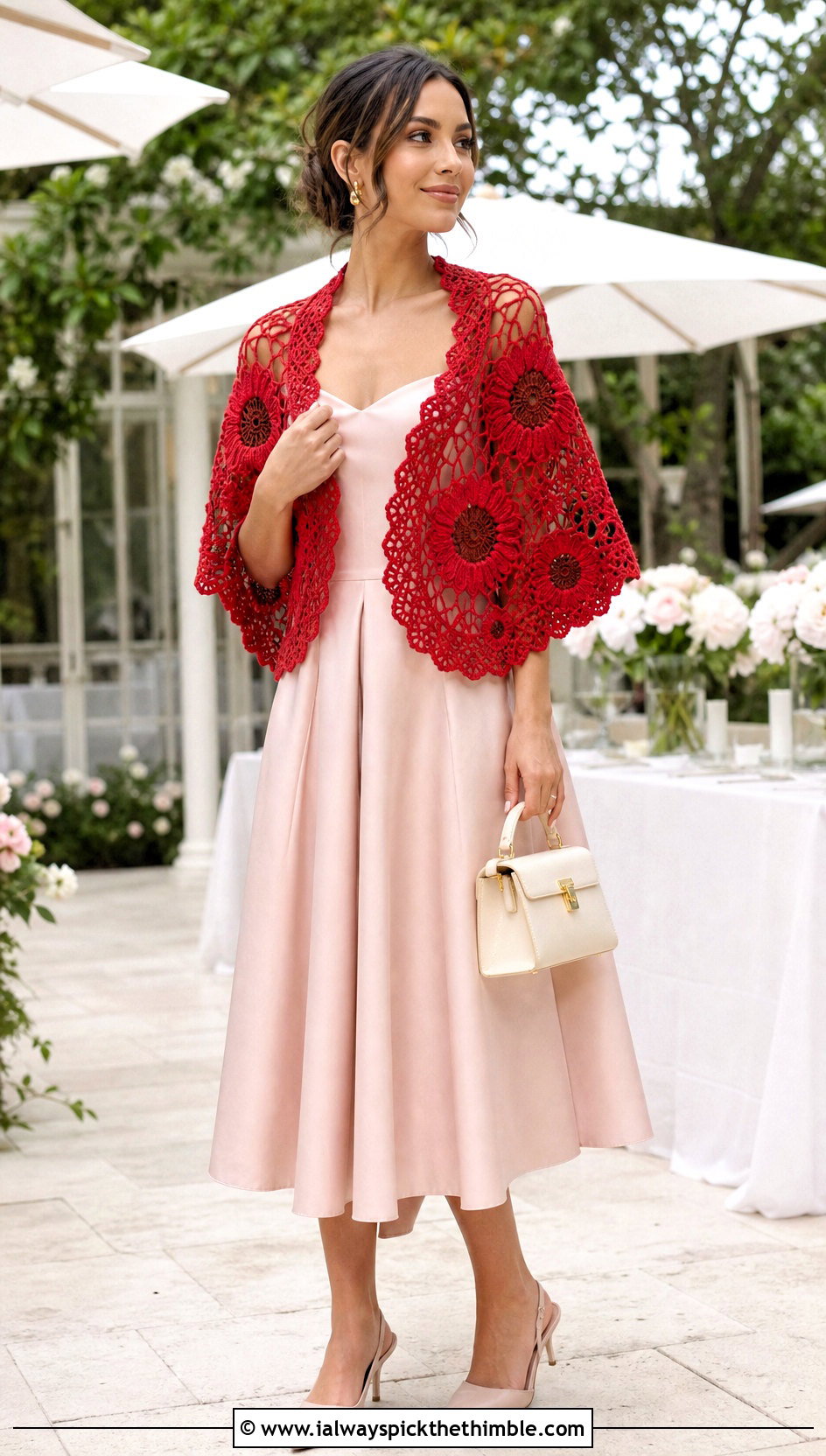 Half Circle Lace Sunflower Crochet Shawl With Midi Dress - 20 Sunflower Crochet Shawl outfit ideas