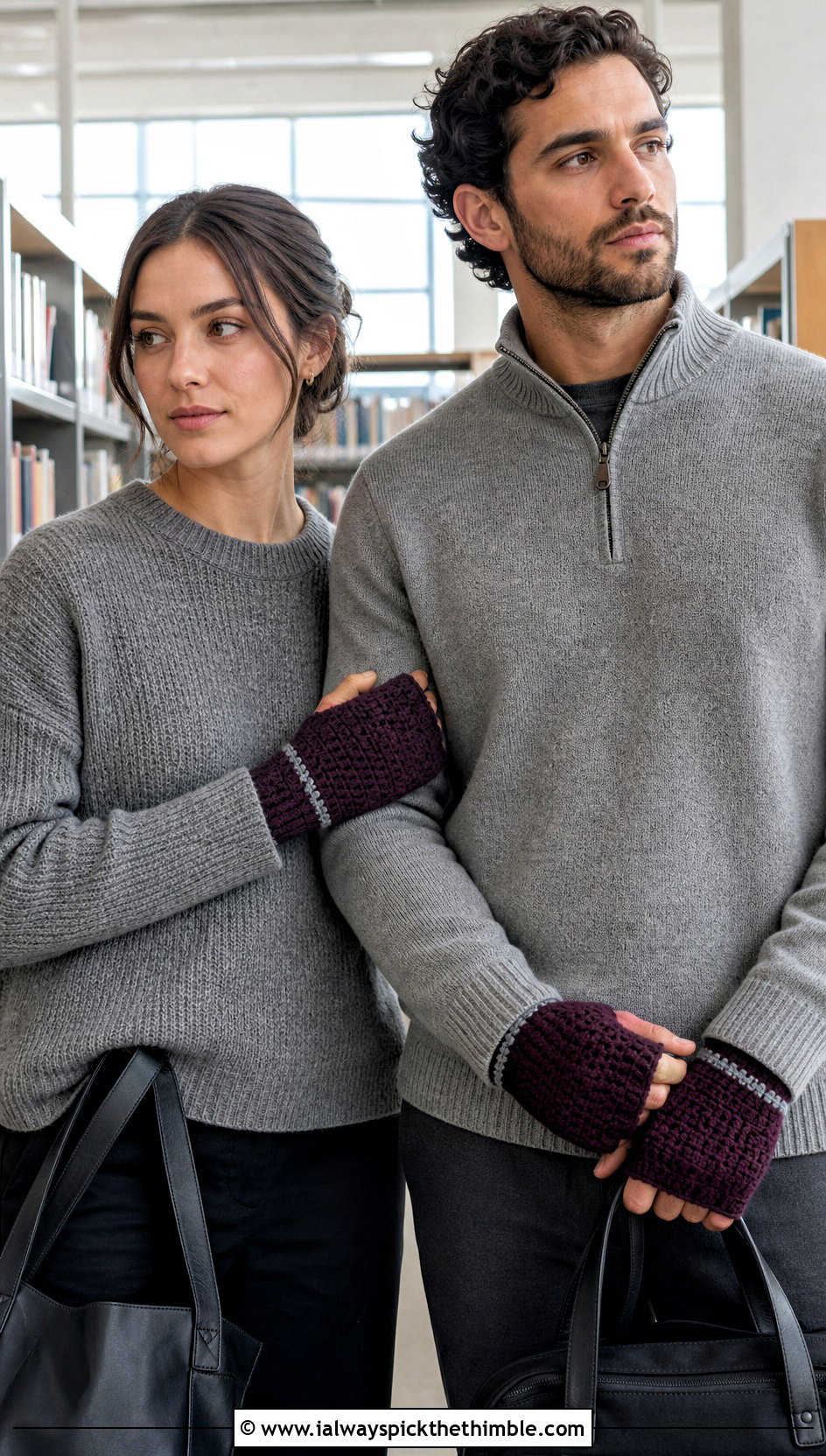 Half Finger Crochet Gloves With Minimal Knitwear - 20 Crochet Gloves For Couples outfit ideas