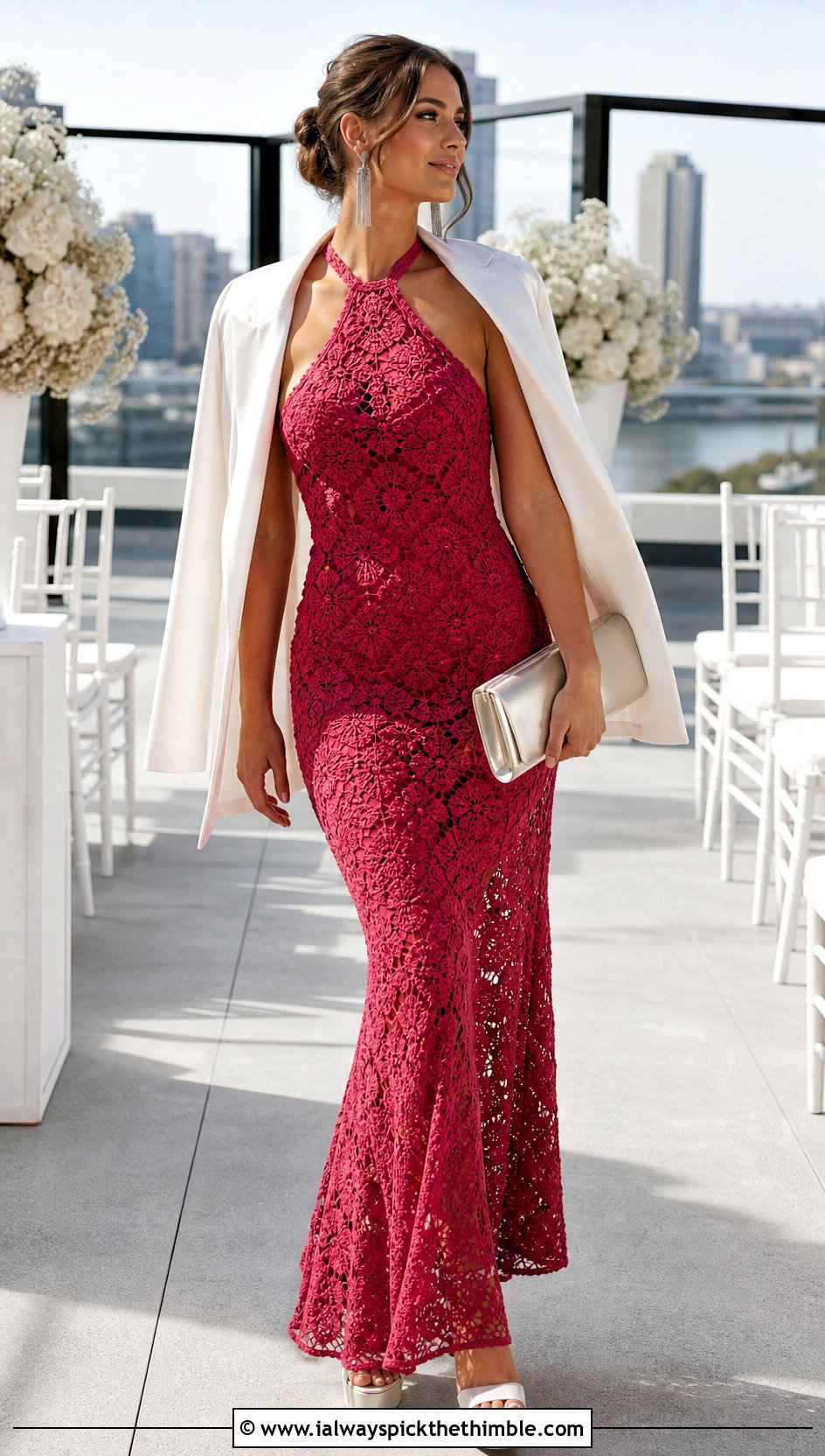 Halter Crochet Lace Wedding Dress - 20 crochet lace wedding dress outfit ideas