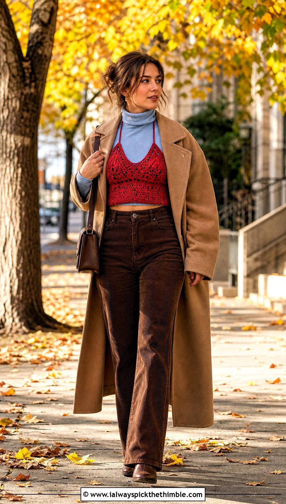 Halter Tie Sophia Crop Top Over A Turtleneck - 15 Crochet Sophia Crop Top outfit ideas