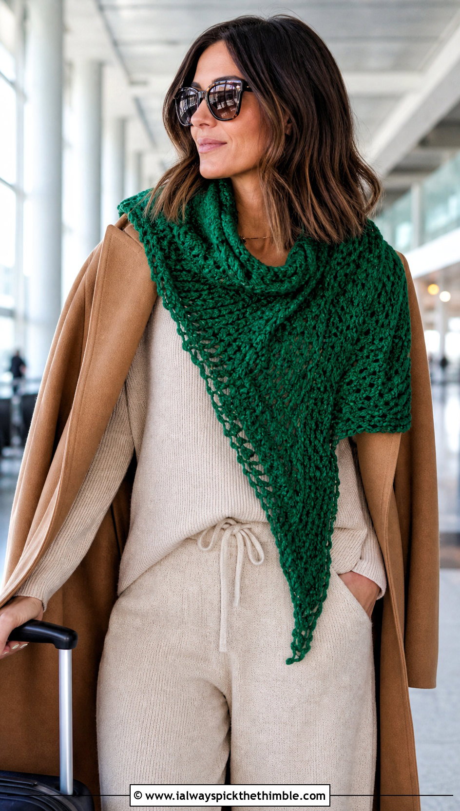 Handspun Crochet Boomerang Scarf With Knit Travel Set - 15 Crochet Boomerang Scarf outfit ideas