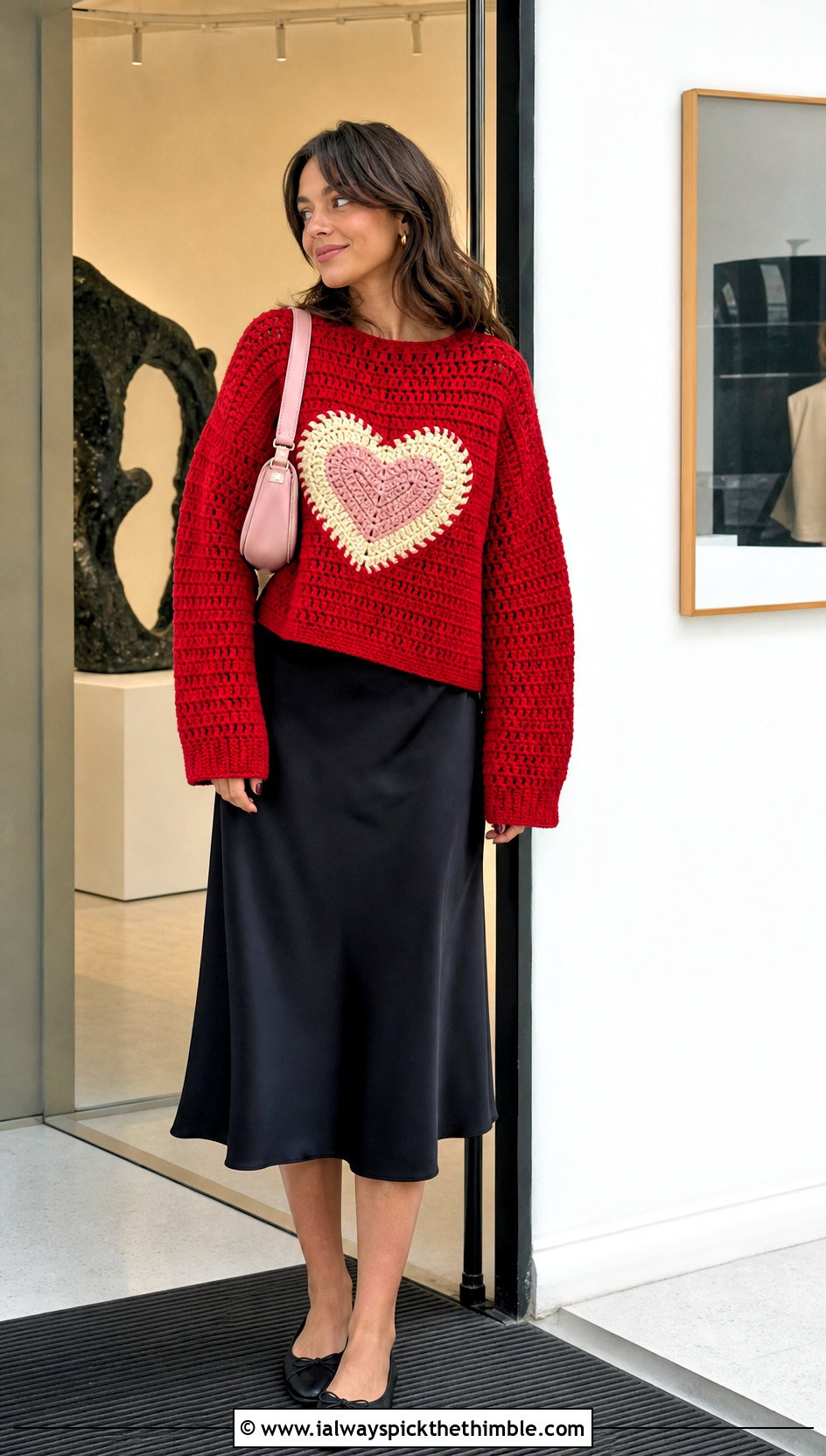 Heart Crochet Mable Pines Sweater With Slip Dress - 15 Crochet Mable Pines Sweater outfit ideas