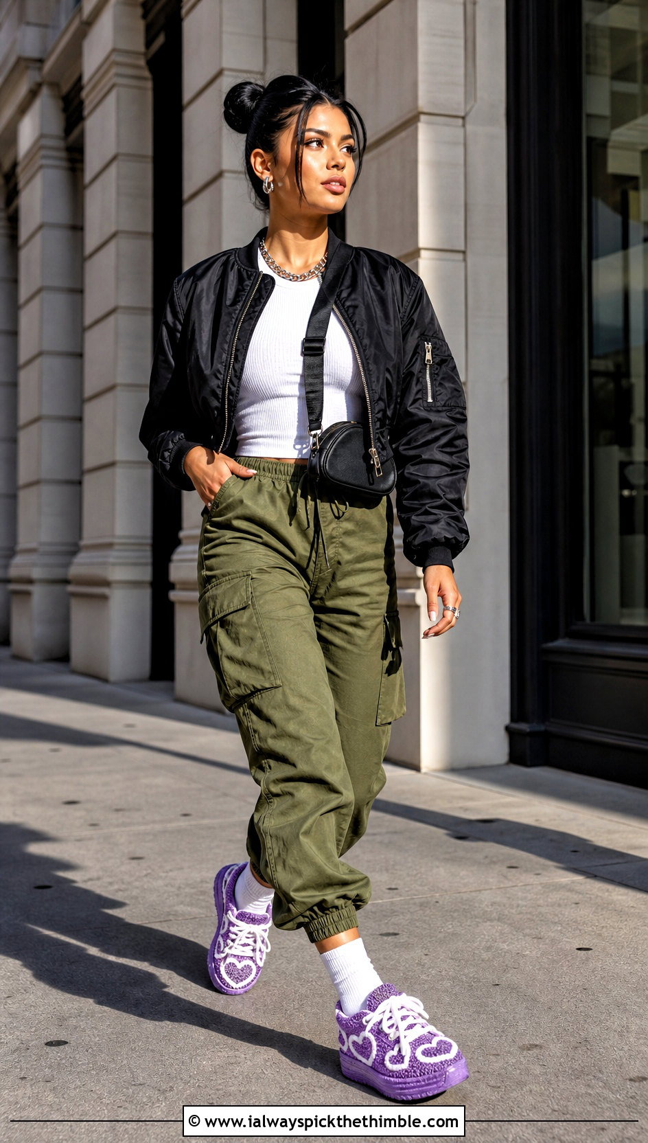 Heart Crochet Sneakers With Cargo Pants - 15 Heart Crochet Shoes outfit ideas