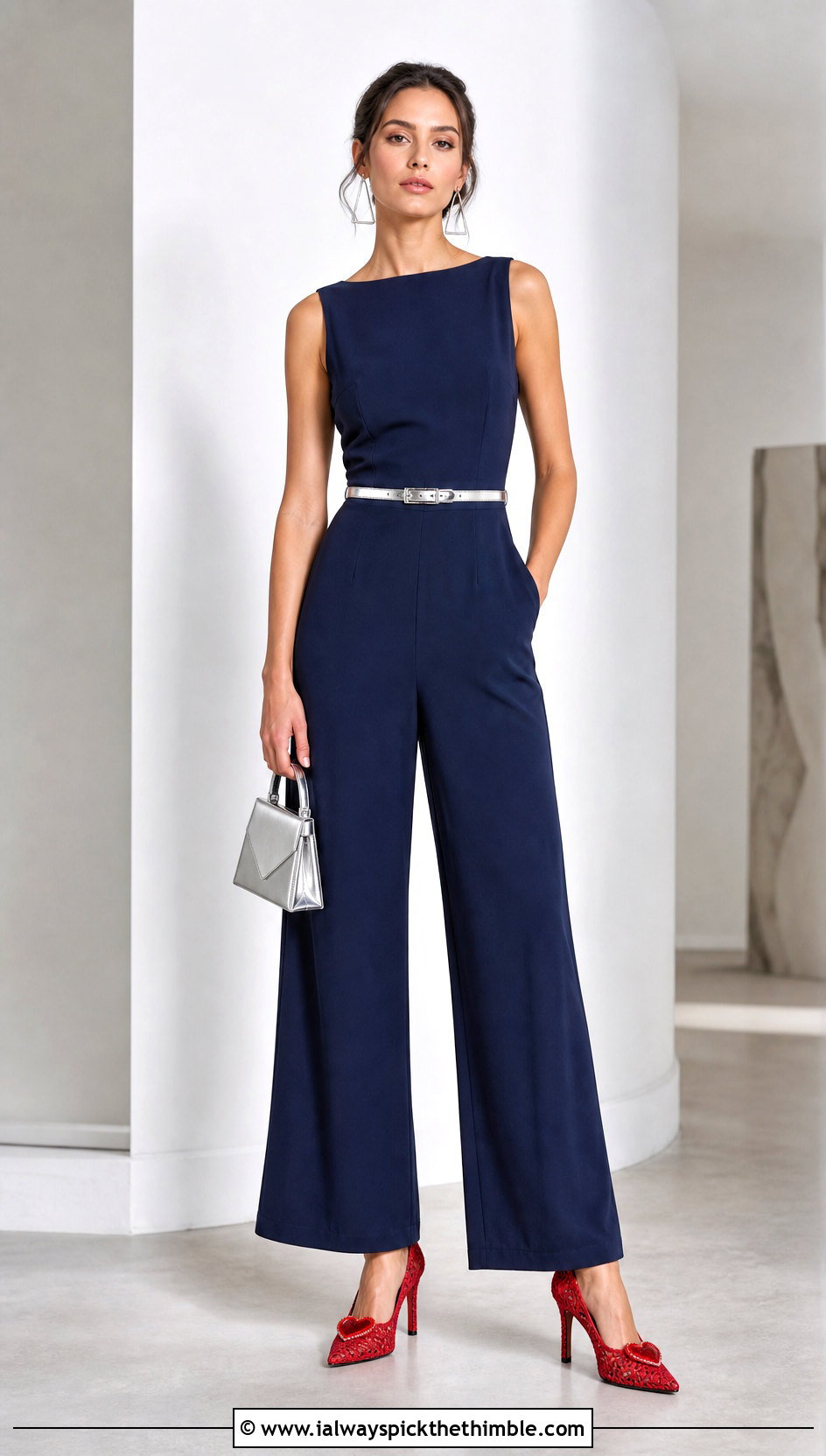 Heart Embellished Crochet Pumps With A Jumpsuit - 15 Heart Embellished Crochet Shoes outfit ideas