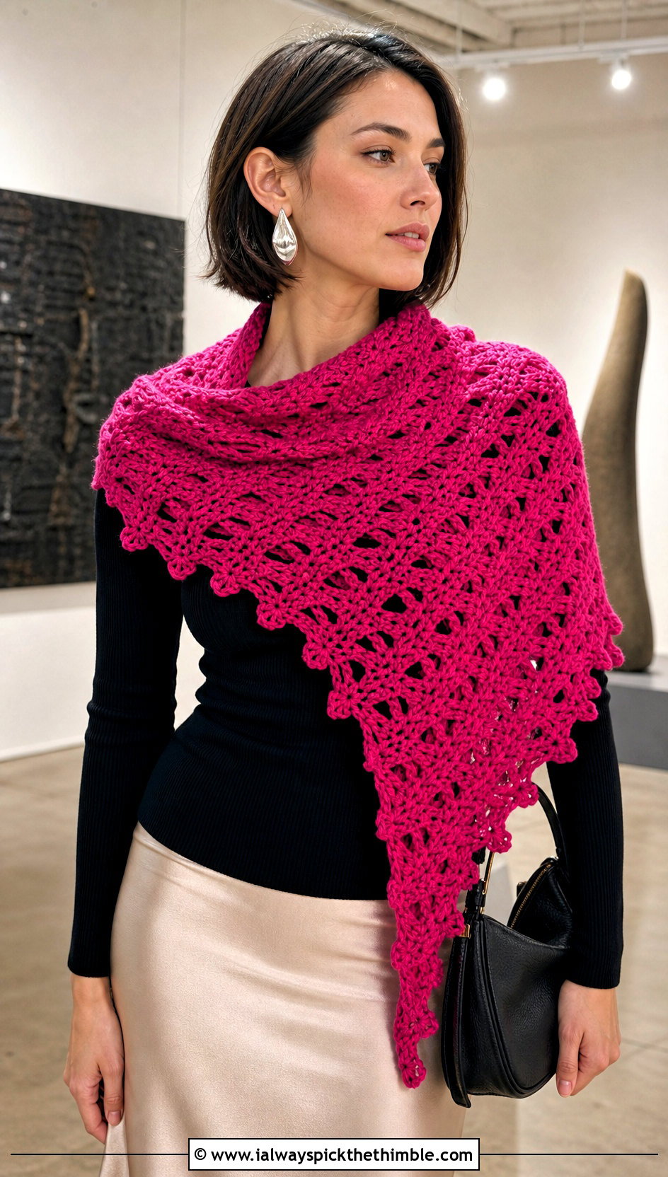 Hearty Diamonds Diamond Stitch Shawl With Satin Skirt - 15 hearty diamonds shawl by k.a.m.e. crochet outfit ideas