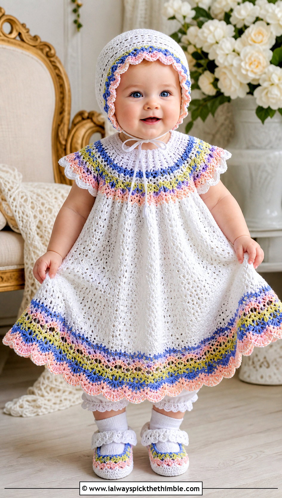 Heirloom Crochet Baptism Gown Set With Bonnet And Booties - 15 Crochet Baptism Gown outfit ideas