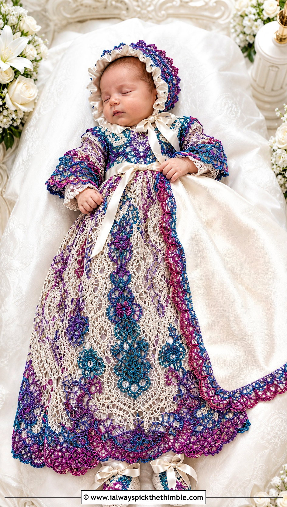 Heirloom Crochet Lace Baptism Dress With Keepsake Blanket - 15 crochet baptism dress outfit ideas