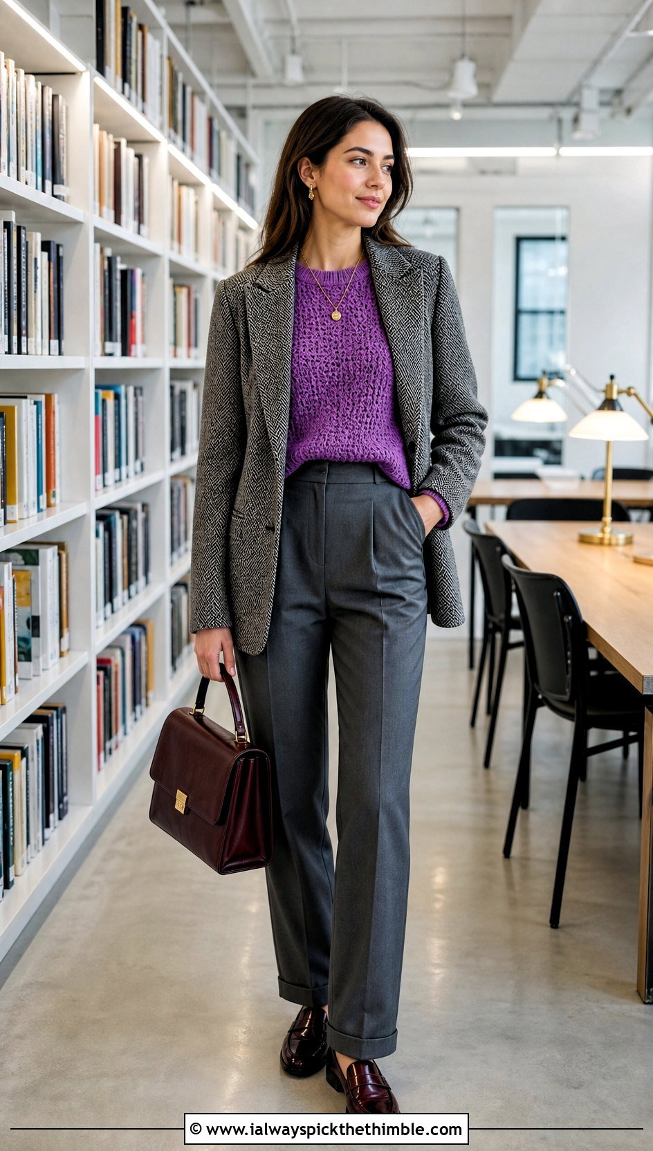 Hermione Crochet Sweater With Tailored Trousers - 20 harry potter crochet clothes and outfit ideas
