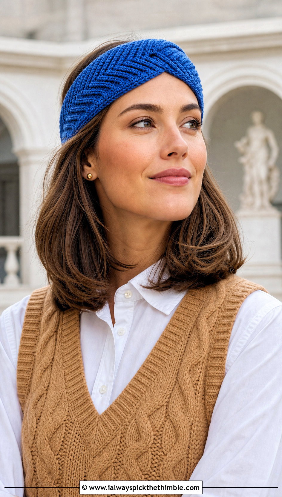 Herringbone Crochet Headband With Old Money Outfit - 25 crochet hair accessories head bands outfit ideas