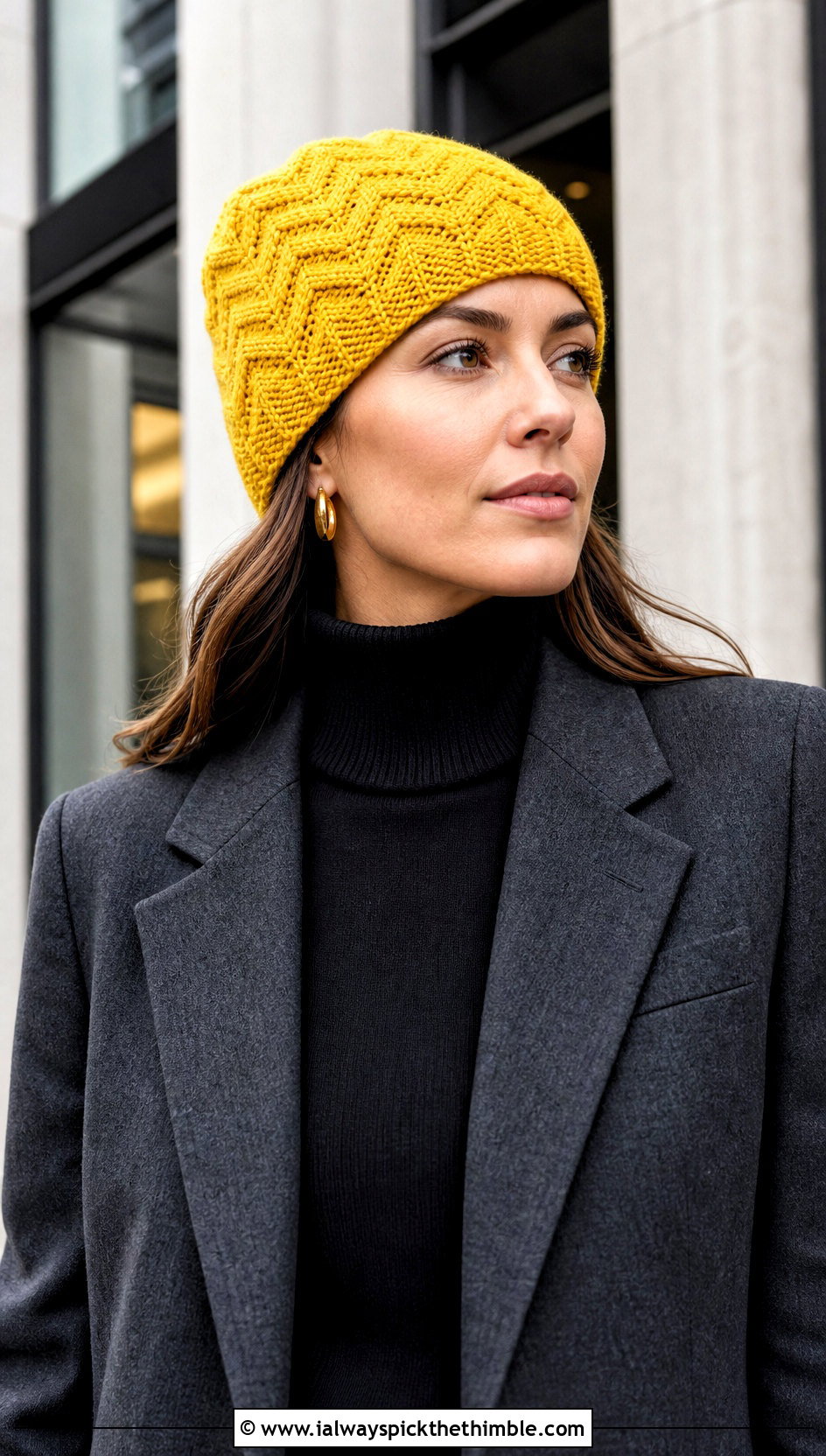 Herringbone Glacier Crochet Beanie With Trouser Suit - 15 Glacier Crochet Beanie outfit ideas