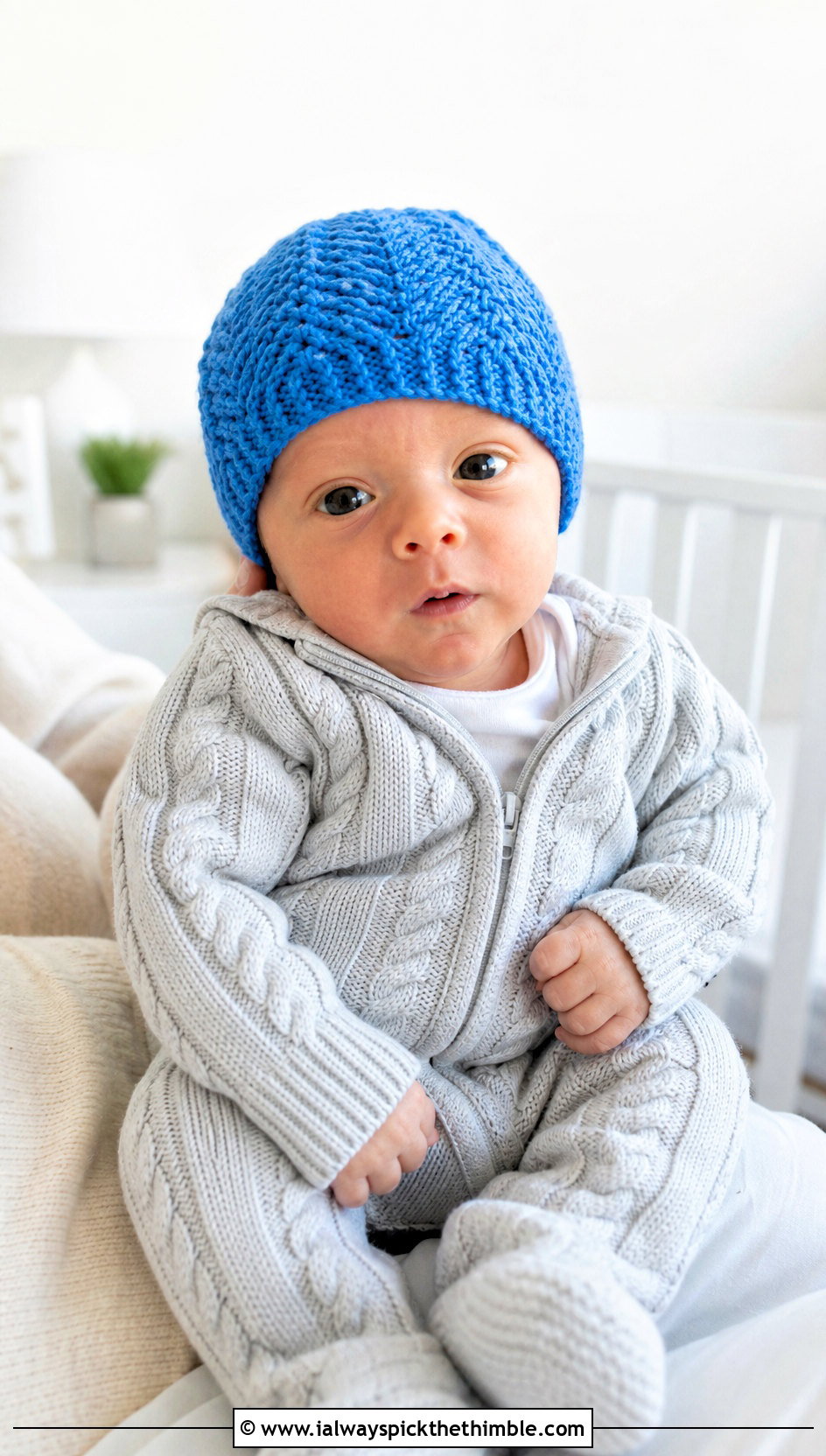 Herringbone Preemie Crochet Beanie With Cable Romper - 20 premie crochet beanie outfit ideas